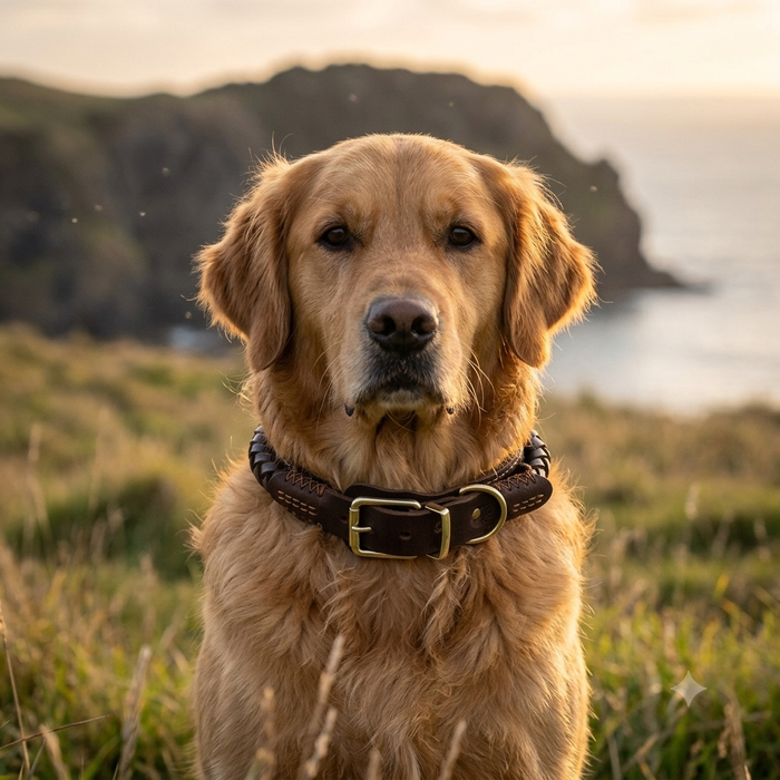 Genuine Leather Woven Dog Collar  | TOUCHANDCATCH NZ