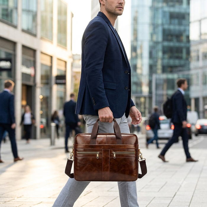 Genuine Leather Crossbody Bag, Laptop Bag TC4848 | TOUCHANDCATCH NZ