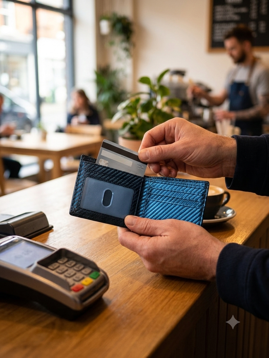 Men's RFID Carbon Fiber Bi-fold Wallet TC321 | TOUCHANDCATCH NZ