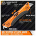 Auto-Loading Squeeze Utility Knife SDY-97530 | Dual-Ended Retractable Box Cutter, Razor + Hook Blade