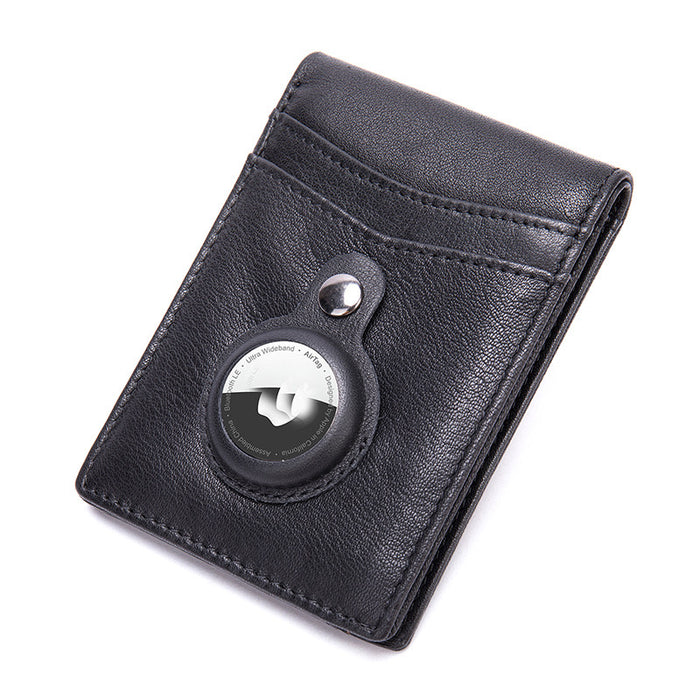 Genuine Leather Bi-Fold RFID Wallet With AirTag Holder TC042 | TOUCHANDCATCH NZ - Touch and Catch NZ