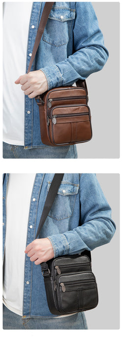 Men's Genuine Leather Crossbody Bag, Men’s Satchel TC4608 | TOUCHANDCATCH NZ - Touch and Catch NZ
