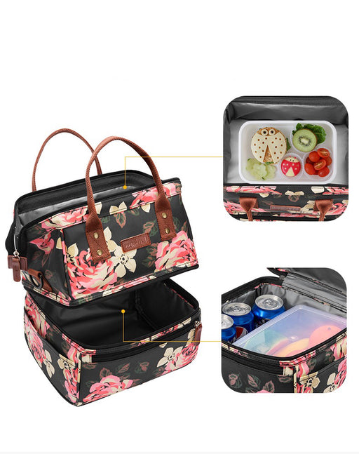 2-Compartment Insulated Lunch Bag, Thermal Bag, Picnic Bag TC1236  | TOUCHANDCATCH NZ - Touch and Catch NZ