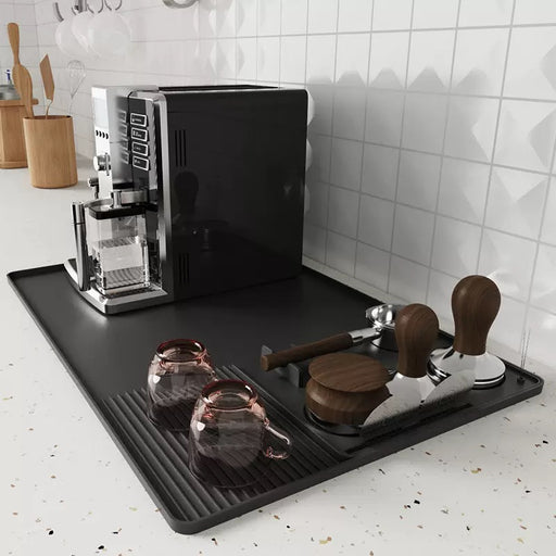 Silicone Coffee Machine Mat, Kitchen Mat Black Color TCJ6521 | TOUCHANDCATCH NZ - Touch and Catch NZ