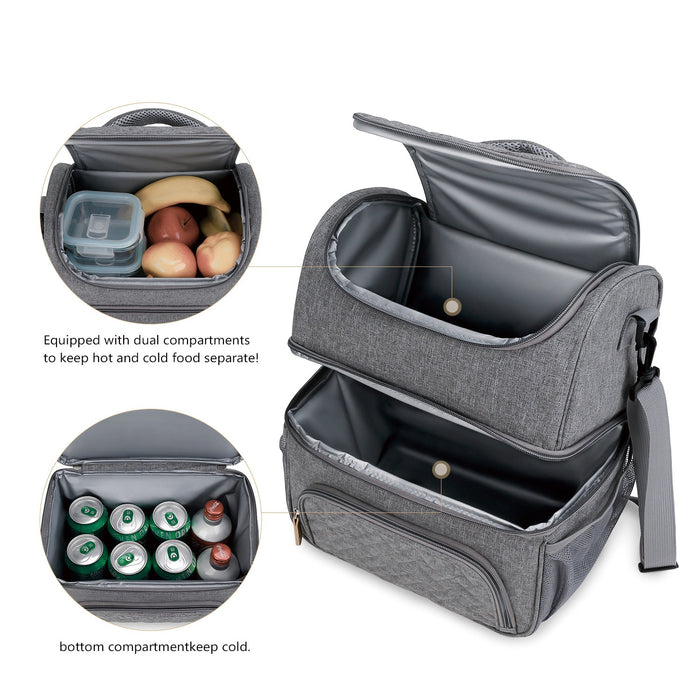 2-Compartment Insulated Lunch Bag, Thermal Bag, Picnic Bag 15 Litre TC107  | TOUCHANDCATCH NZ