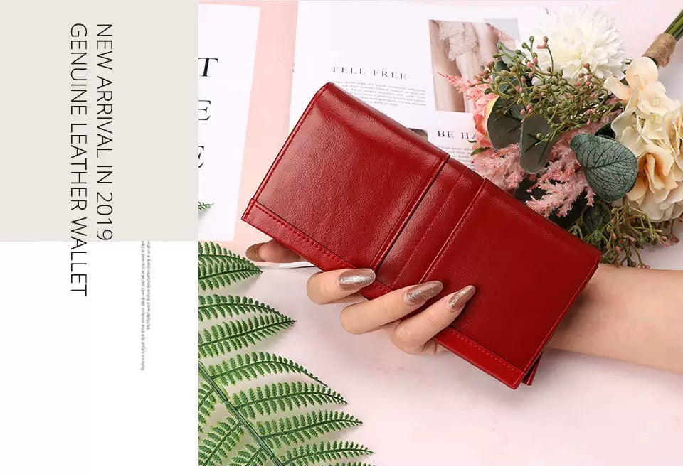 Women's Genuine Leather Bifold Purse 206 | TOUCHANDCATCH NZ - Touch and Catch NZ