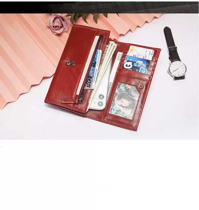 Women's Genuine Leather Bifold Purse 206 | TOUCHANDCATCH NZ - Touch and Catch NZ