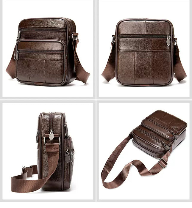 Men's Genuine Leather Crossbody Bag, Men’s Satchel TC608 | TOUCHANDCATCH NZ - Touch and Catch NZ