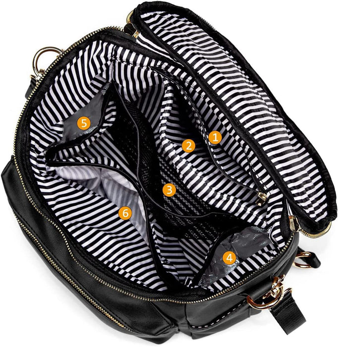 Vegan Leather Nappy Bag, Nappy Backpack TC124 | TOUCHANDCATCH NZ