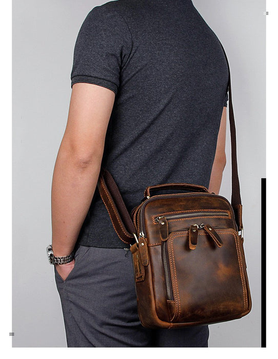 Men’s Genuine Leather Crossbody Bag, Messenger Bag TC2063 | TOUCHANDCATCH NZ