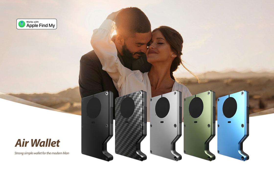 Smart Anti-Lost RFID Card Wallet with Find My | Slim Aluminium Minimalist Wallet, Built-in Tracker & Money Clip