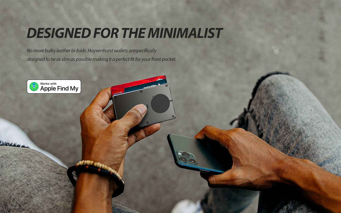 Smart Anti-Lost RFID Card Wallet with Find My | Slim Aluminium Minimalist Wallet, Built-in Tracker & Money Clip