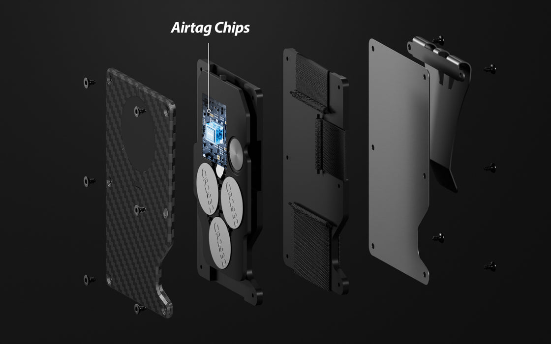 Smart Anti-Lost RFID Card Wallet with Find My | Slim Aluminium Minimalist Wallet, Built-in Tracker & Money Clip