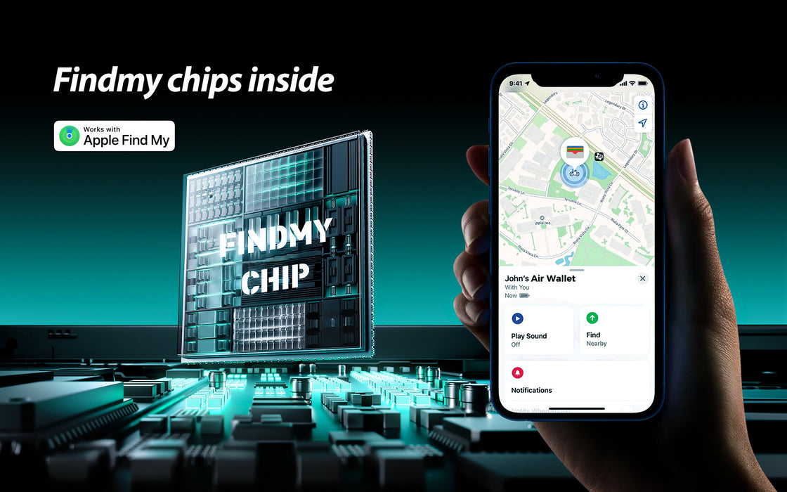 Smart Anti-Lost RFID Card Wallet with Find My | Slim Aluminium Minimalist Wallet, Built-in Tracker & Money Clip