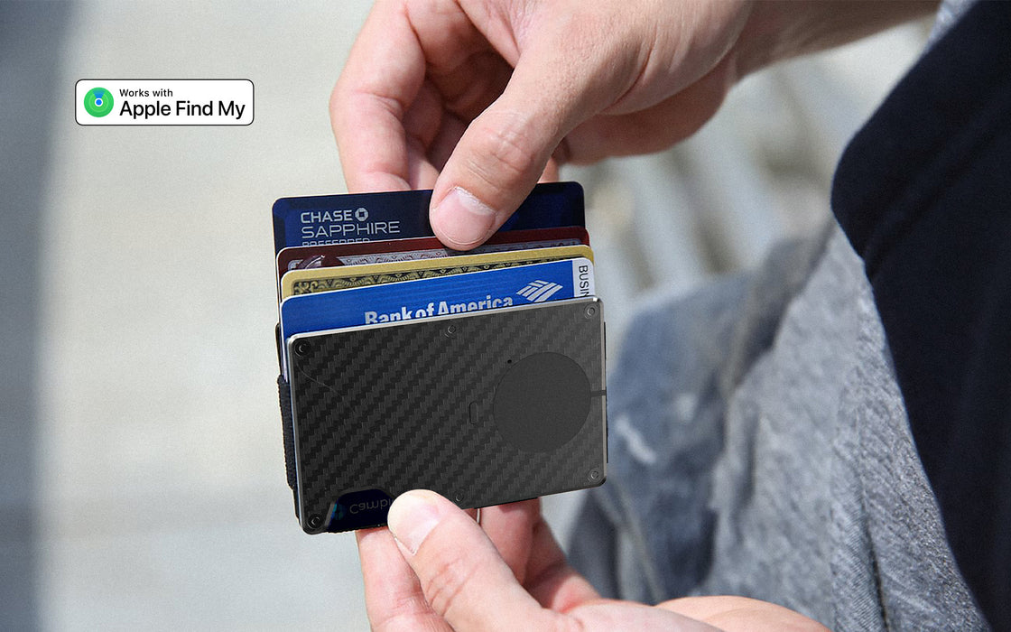 Smart Anti-Lost RFID Card Wallet with Find My | Slim Aluminium Minimalist Wallet, Built-in Tracker & Money Clip