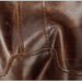 Close-up of the oil-wax cowhide leather grain and stitching on the TC2014 waist bag - Touch and Catch NZ