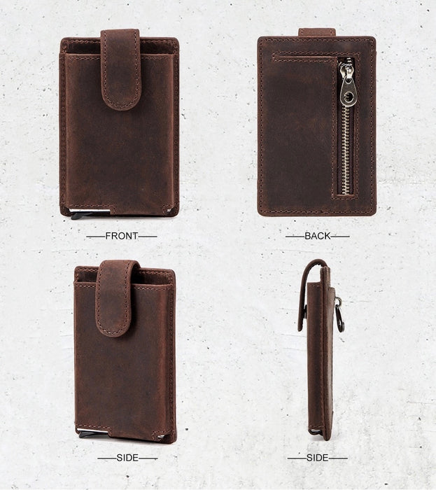Genuine Leather RFID Pop-up Card Case 340 | TOUCHANDCATCH NZ - Touch and Catch NZ