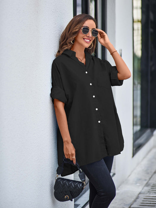Women’s Long Sleeve Oversize Shirt Black | TOUCHANDCATCH NZ - Touch and Catch NZ