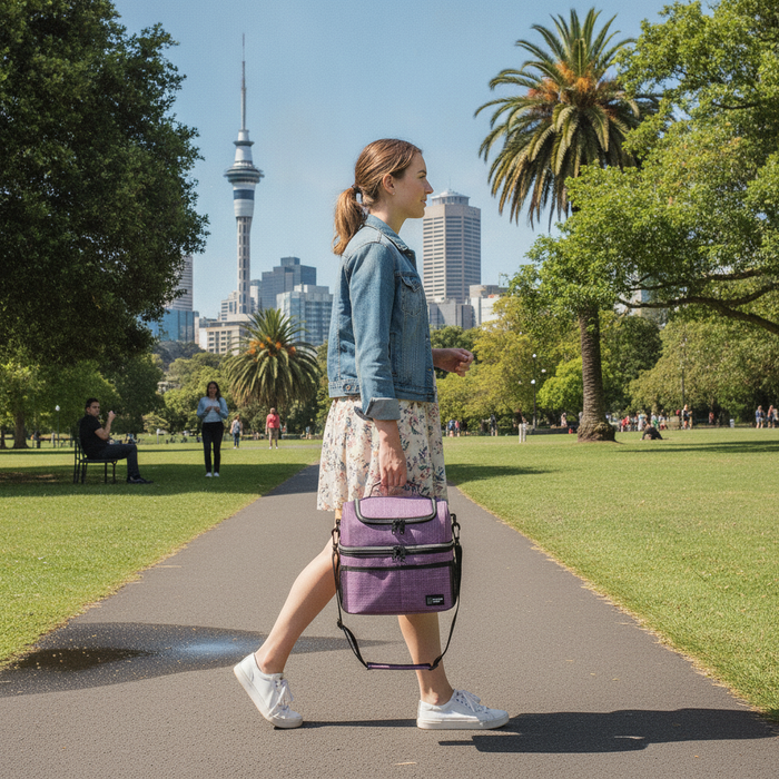 2-Compartment Insulated Lunch Bag, Thermal Bag, Picnic Bag TC1054 | TOUCHANDCATCH NZ