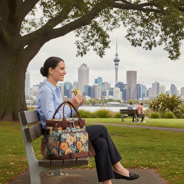 Extendable Insulated Lunch Bag with 2 Compartments - Picnic Bag TC124-A | TOUCHANDCATCH NZ