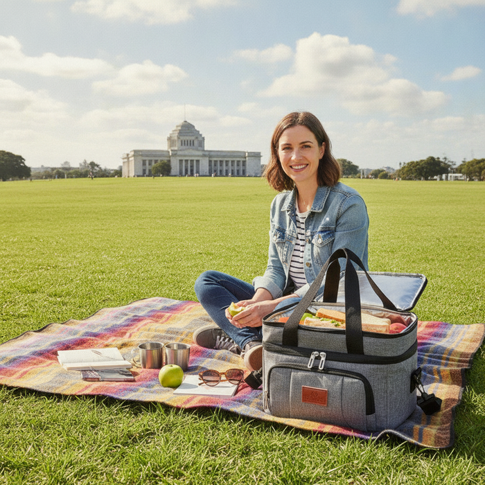 Insulated Lunch Bag 2-Compartment Cooler Picnic Bag 24 Litre TC141 TOUCHANDCATCH NZ
