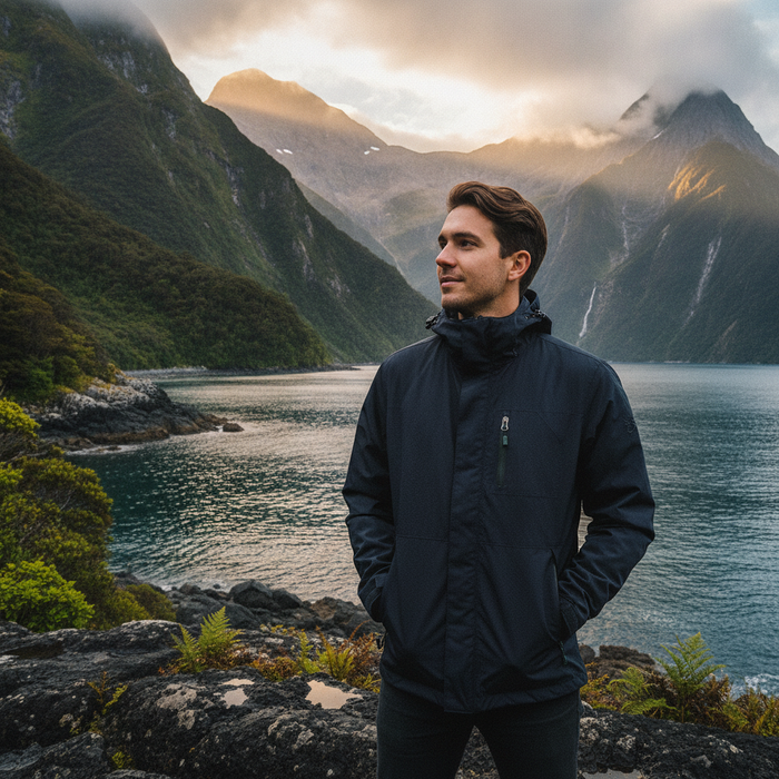 Men's Waterproof Jacket- Navy Blue | TOUCHANDCATCH NZ