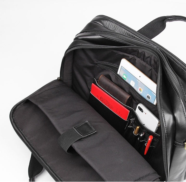 Men's Genuine Leather Briefcase, Laptop Bag Black Colour 446-6