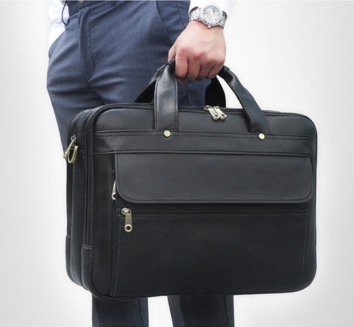 Men's Genuine Leather Briefcase, Laptop Bag Black Colour 446-2
