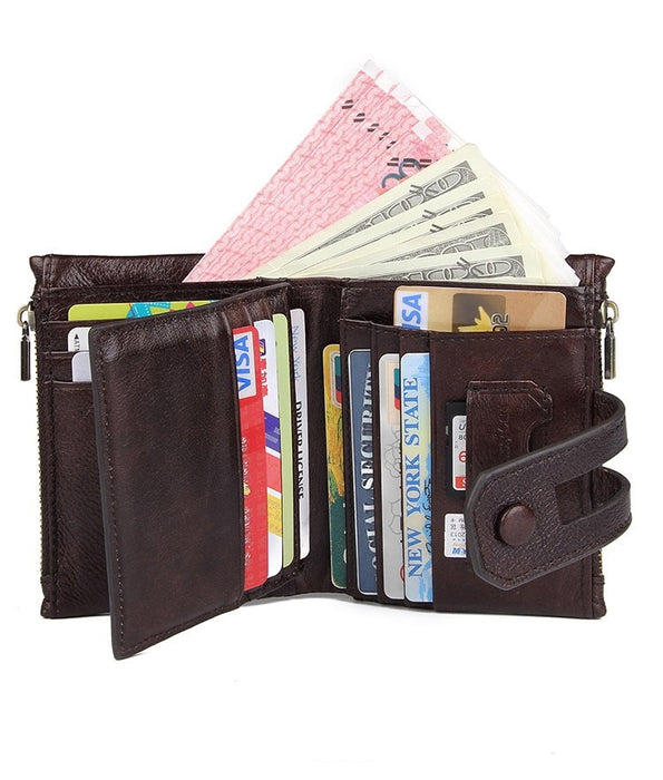 Men's Genuine Leather Bi-Fold Wallet 342-7