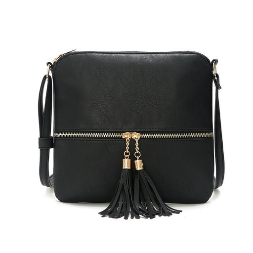 Women's Vegan Leather Crossbody Bag 668 Black Colour | TOUCHANDCATCH NZ - Touch and Catch NZ