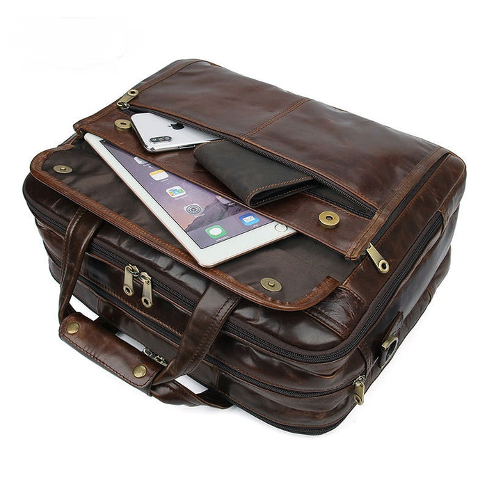  Men's Genuine Leather Briefcase, Laptop Bag 446-4