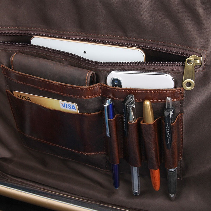  Men's Genuine Leather Briefcase, Laptop Bag 446-6
