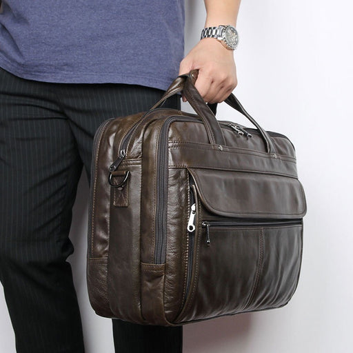  Men's Genuine Leather Briefcase, Laptop Bag 446-2
