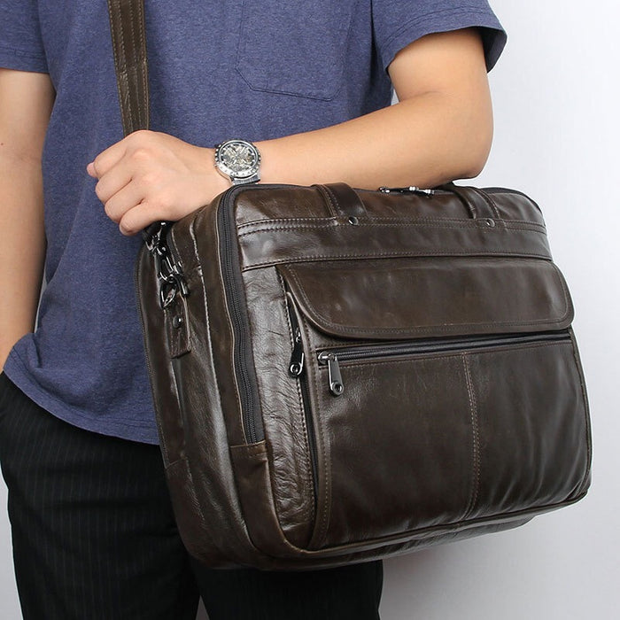  Men's Genuine Leather Briefcase, Laptop Bag 446-3