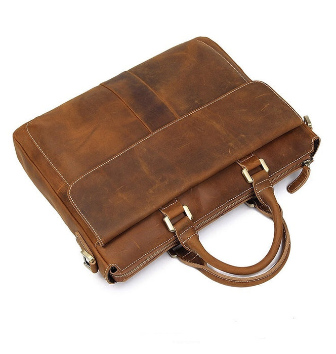 Genuine Leather Briefcase, Laptop Bag For 15.6 Inch Laptop 413 -4