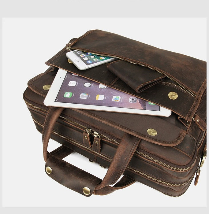 Genuine Leather Briefcase, Laptop Bag 488-4