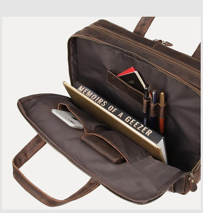 Genuine Leather Briefcase, Laptop Bag 488-5