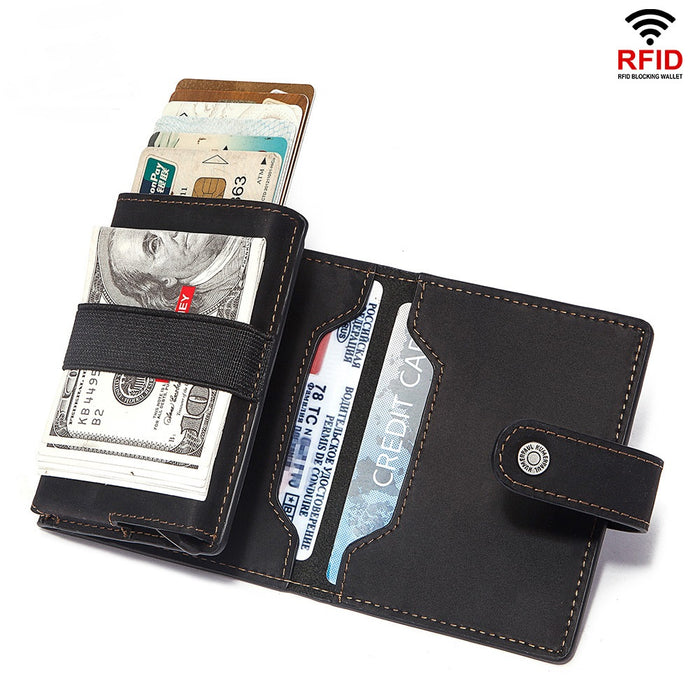 Genuine Leather RFID Wallet With Pop-up Card Case 378-2