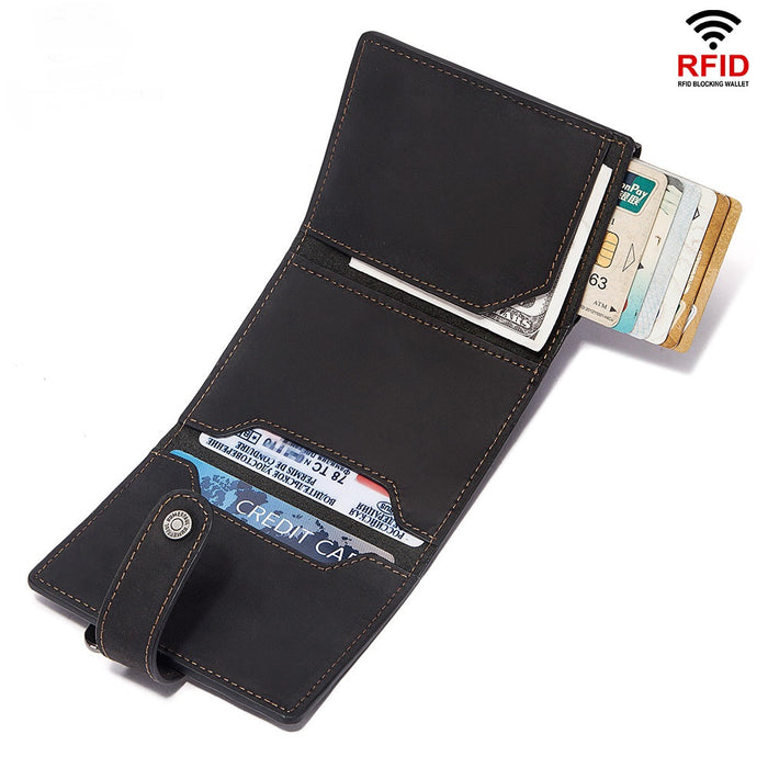 Genuine Leather RFID Wallet With Pop-up Card Case 378-3