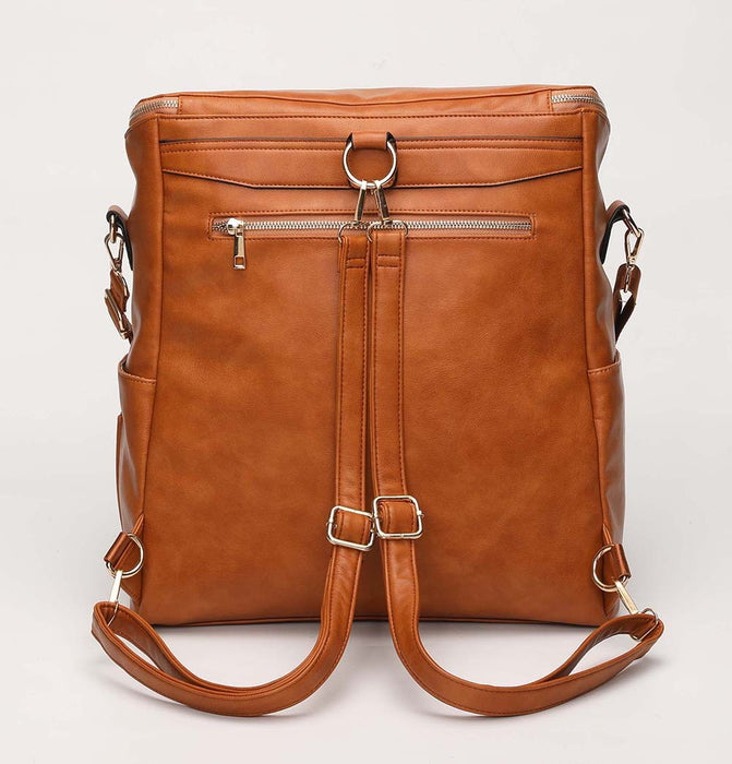 Vegan Leather Nappy Bag, Nappy Backpack 123-8