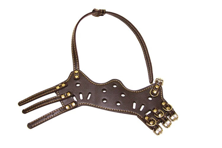 Adjustable Genuine Leather Dog Muzzle | TOUCHANDCATCH NZ - Touch and Catch NZ