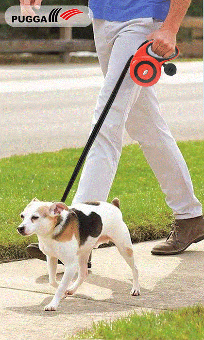 PUGGA Retractable Tape Dog Lead with Trash Bag Dipenser 5 Metre-2