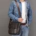 Men's Genuine Leather Crossbody Bag,  Satchel Coffee TC819 | TOUCHANDCATCH NZ - Touch and Catch NZ