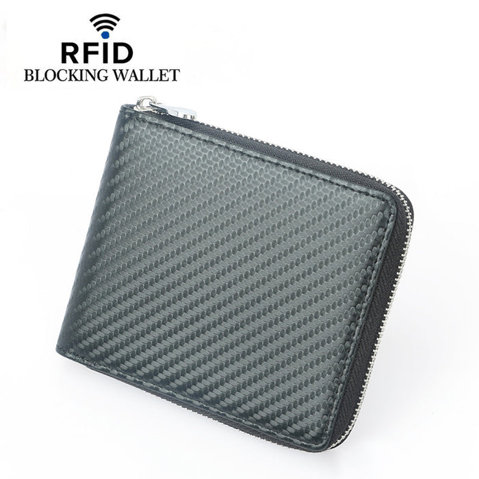 Men's RFID Carbon Fiber Zip-Around Wallet 317 | TOUCHANDCATCH NZ - Touch and Catch NZ