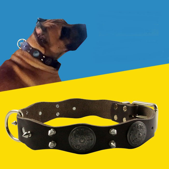 Genuine Leather Dog Collar Vintage Style | TOUCHANDCATCH NZ - Touch and Catch NZ