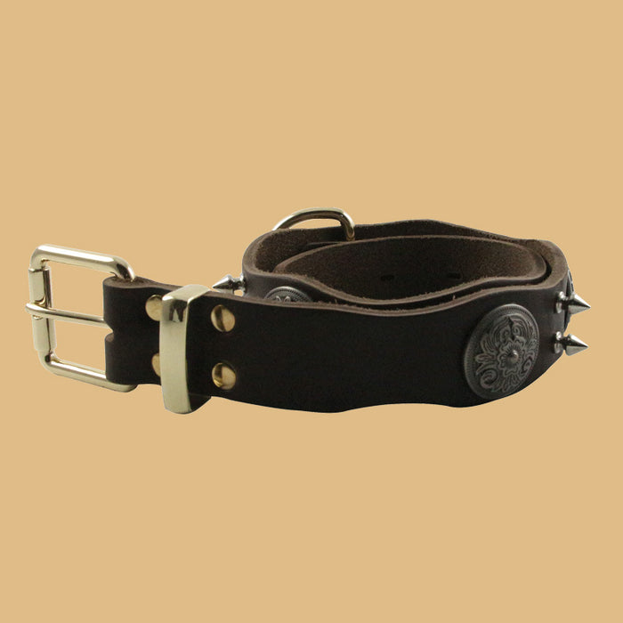 Genuine Leather Dog Collar Vintage Style | TOUCHANDCATCH NZ - Touch and Catch NZ