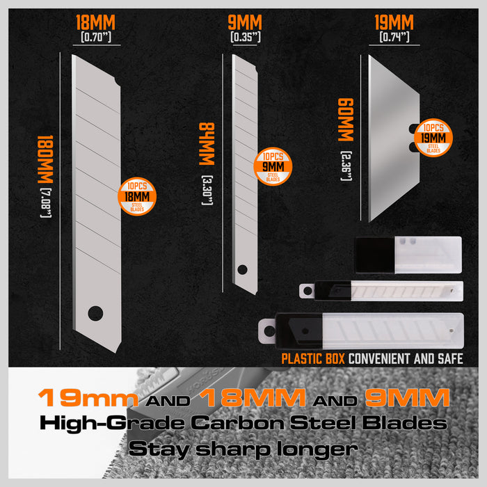 3 Pack Retractable Utility Knife Set  | TOUCHANDCATCH NZ - Touch and Catch NZ