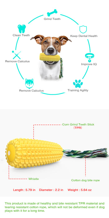 Multi-function Dog Toy Corn Shape With Beep | TOUCHANDCATCH NZ - Touch and Catch NZ