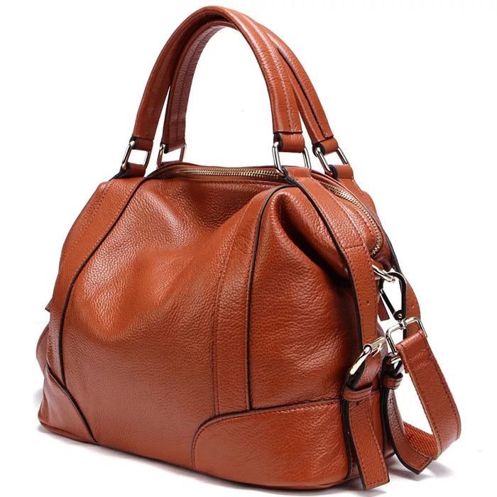 Women's Genuine Leather Tote Bag International Orange 1006-3
