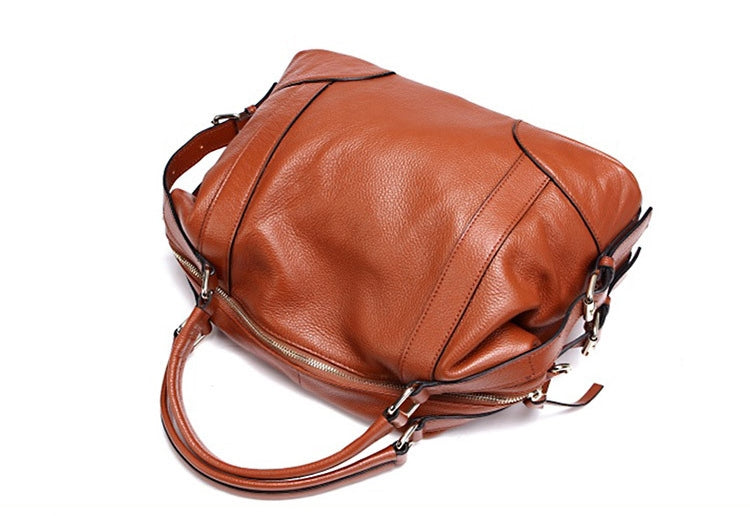 Women's Genuine Leather Tote Bag International Orange 1006-6